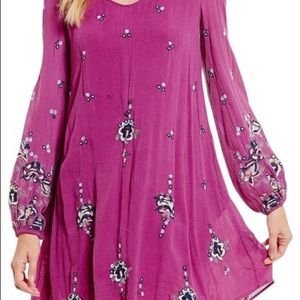 Pink embroidered dress from free people!
